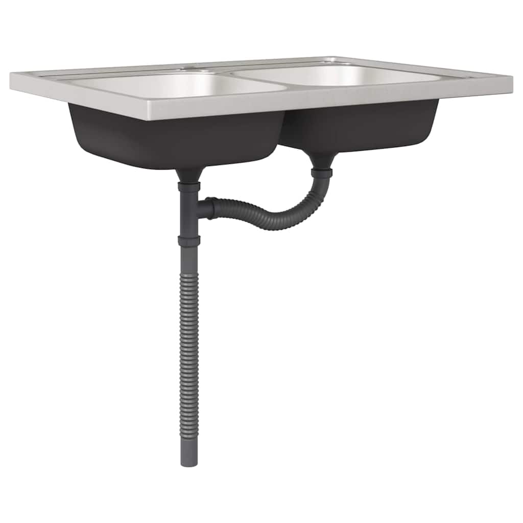 Köögikapp uksega Kalmar 2 pcs Valge 80 x 46 x 81.5 cm Tehispuit - Image 5