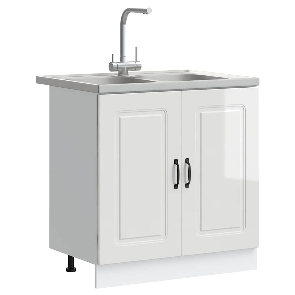 vidaXL Keukenkast met opslag 2 pcs Wit 80 x 46 x 81.5 cm Bewerkt hout