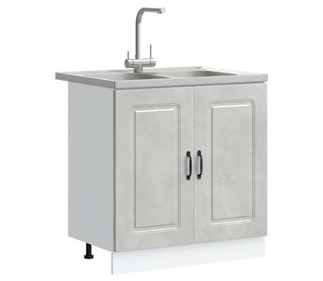 vidaXL Kitchen Cabinet with Door Kalmar 2 pcs Grey 80 x 46 x 81.5 cm