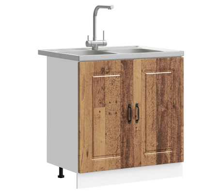 vidaXL Keitti&ouml;kaappi ovella Kalmar 2 pcs Ruskea 80 x 46 x 81.5 cm