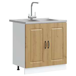 vidaXL Kitchen Cabinet with Door Kalmar 2 pcs Brown 80 x 46 x 81.5 cm