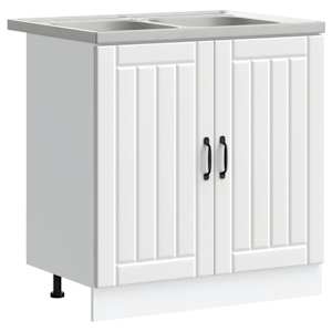 Skříňka pod dřez s úložištěm Lucca 2 pcs Bílá kompozitní dřevo - obrázek 2