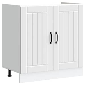 Skříňka pod dřez s úložištěm Lucca 2 pcs Bílá kompozitní dřevo - obrázek 4