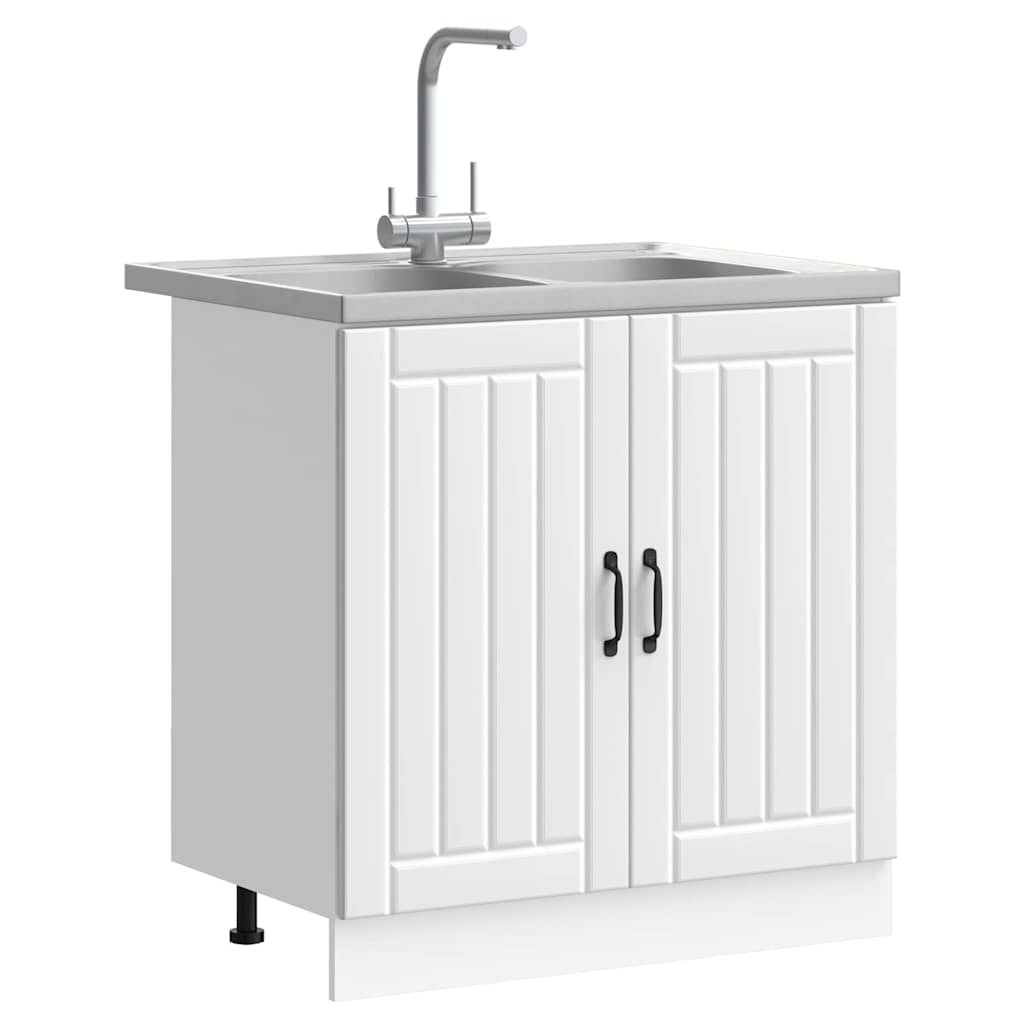 vidaXL Keukenkast met opslag 2 pcs Wit 80 x 46 x 81.5 cm Bewerkt hout