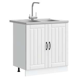 Skříňka pod dřez s úložištěm Lucca 2 pcs Bílá kompozitní dřevo - obrázek 3