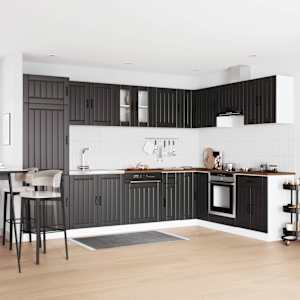 Kopalniška omarica z vrati Lucca 2 pcs Črna Konstruiran les