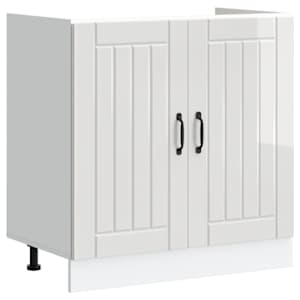 Skříňka pod dřez s úložištěm Lucca 2 pcs Vysoce lesklá bílá - obrázek 4