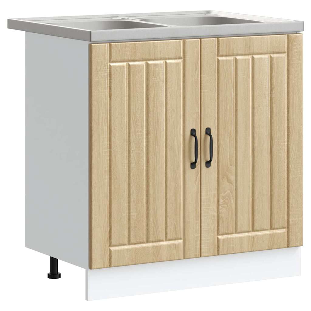 vidaXL Keittiökaappi Lucca 2 pcs Ruskea 80 x 46 x 81.5 cm Tekninen puu