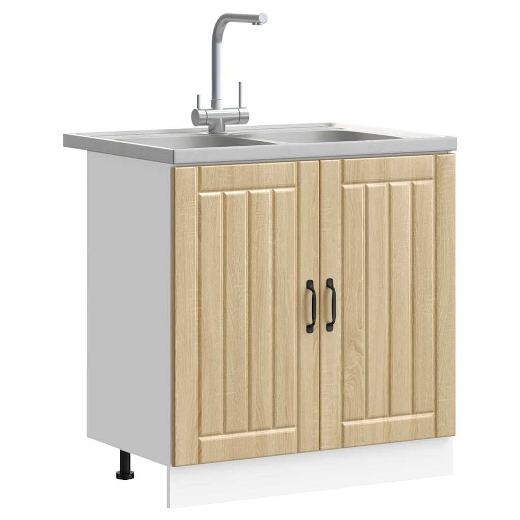 vidaXL Keukenkast 2 pcs Bruin 80 x 46 x 81.5 cm Bewerkt hout