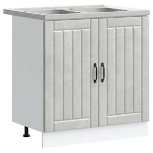 Skříňka pod dřez Lucca 2 pcs Betonově šedá kompozitní dřevo - obrázek 2