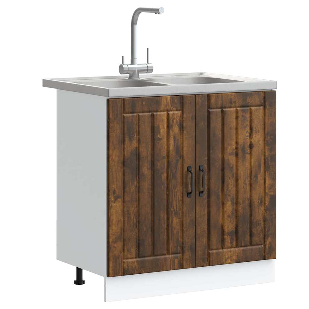 vidaXL Keukenkast 2 pcs Bruin 80 x 46 x 81.5 cm Bewerkt hout