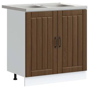 Skříňka pod dřez Lucca 2 pcs Hnědý dub kompozitní dřevo - obrázek 2