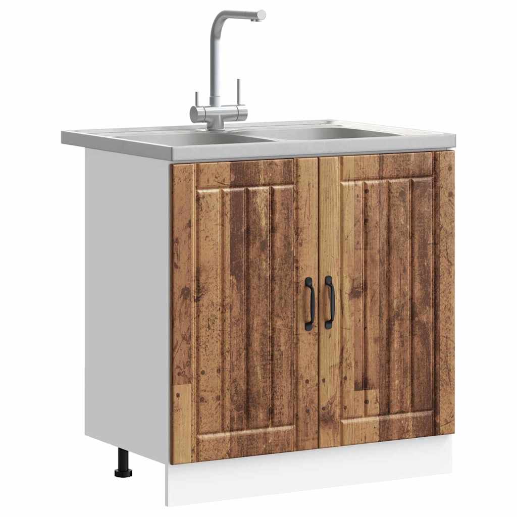vidaXL Keukenkast 2 pcs Bruin 80 x 46 x 81.5 cm Bewerkt hout
