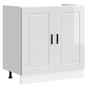 Skříňka pod dřez s úložištěm Porto 2 pcs Bílá Kompozitní dřevo - obrázek 4