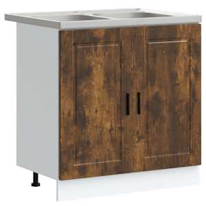 vidaXL Valamu aluskapp Porto 2 tk Pruun 80 x 46 x 81,5 cm Tehispuit