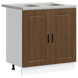 vidaXL Valamu aluskapp Porto 2 tk Pruun 80 x 46 x 81,5 cm Tehispuit