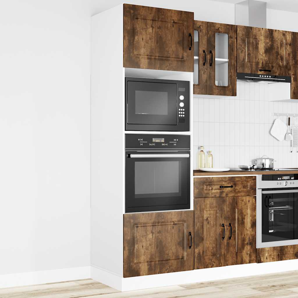 vidaXL Ovenkasten 2 st Kalmar bewerkt hout gerookt eikenkleurig afbeelding