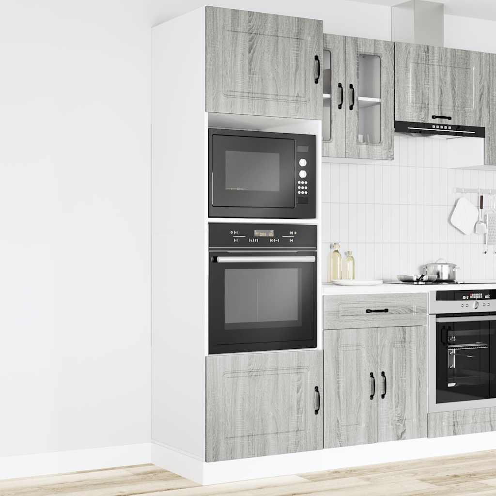 vidaXL Ovenkasten 2 st Kalmar bewerkt hout grijs sonoma eikenkleurig afbeelding