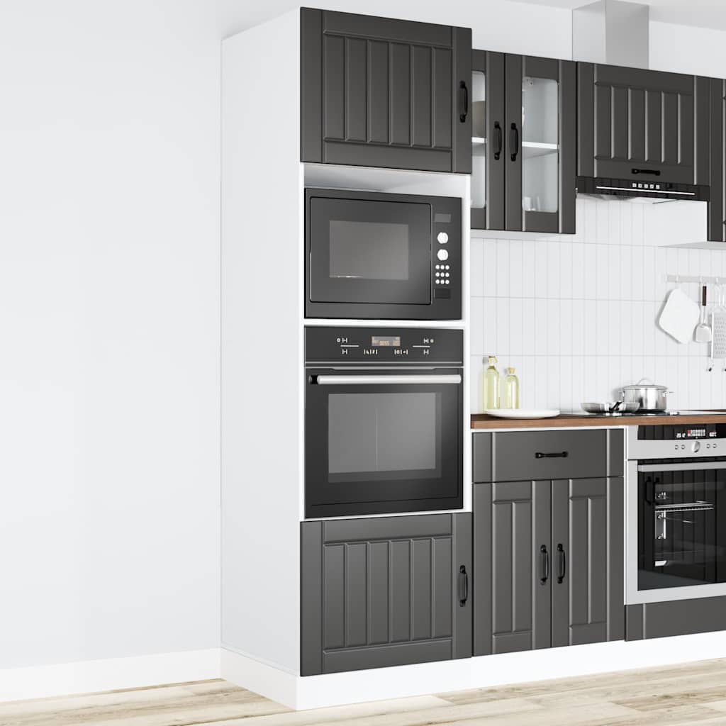 vidaXL Ovenkasten 2 st Lucca bewerkt hout zwart, foto 2