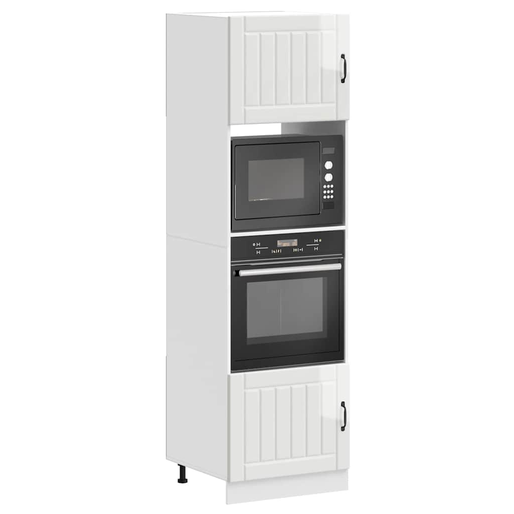 vidaXL Ovenkasten 2 st Lucca bewerkt hout glanzend wit
