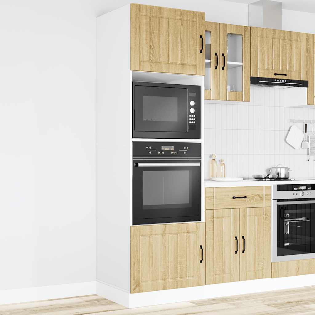 vidaXL Ovenkasten 2 st Lucca bewerkt hout sonoma eikenkleurig afbeelding