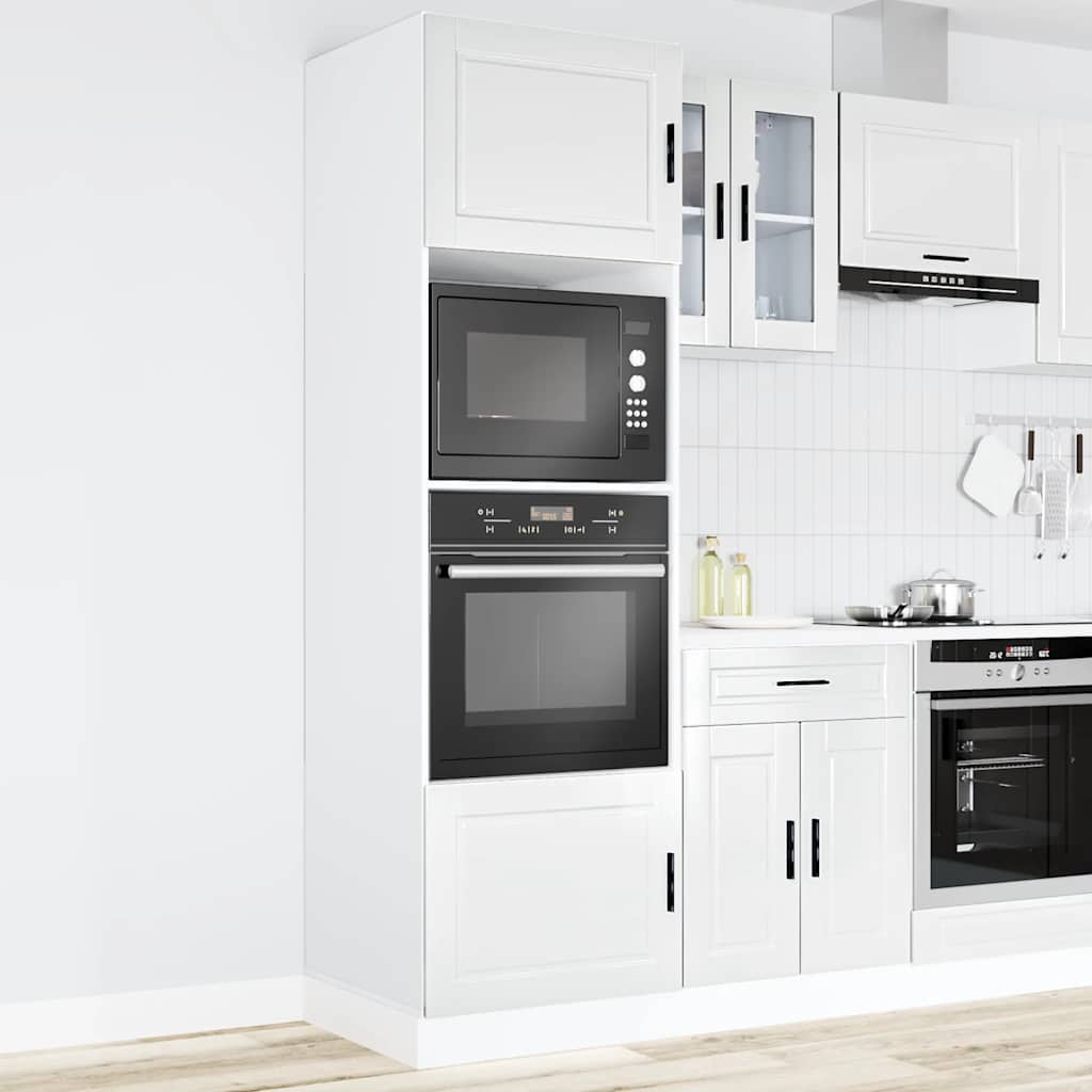 vidaXL Ovenkasten 2 st Porto bewerkt hout glanzend wit afbeelding