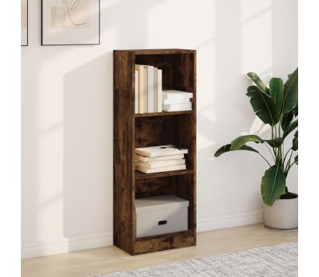 vidaXL B&oacute;kahilla Reykt&oacute;na Eikarlitur 40x24x109 cm Samsettur Vi&eth;ur