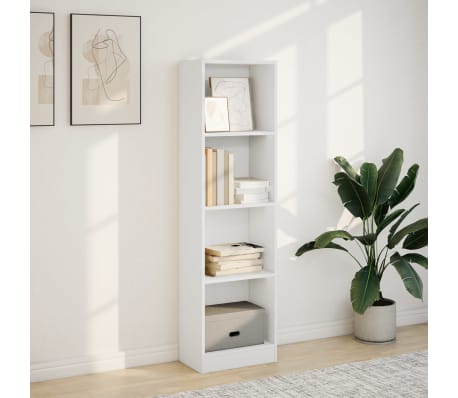 vidaXL Bibliotecă, alb, 40x24x143 cm, lemn prelucrat