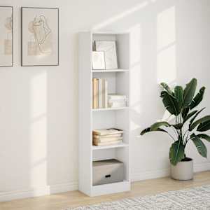 vidaXL Bibliotecă, alb, 40x24x143 cm, lemn prelucrat