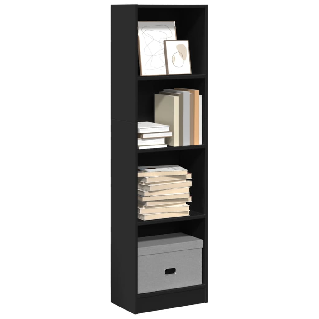 vidaXL Bibliotecă, negru, 40x24x143 cm, lemn prelucrat