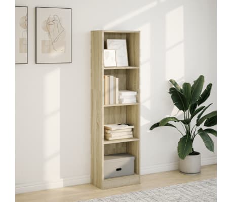 vidaXL Boekenkast 40x24x143 cm bewerkt hout sonoma eikenkleurig