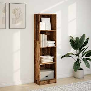 Knihovna old wood 40 x 24 x 143 cm kompozitní dřevo - obrázek 3