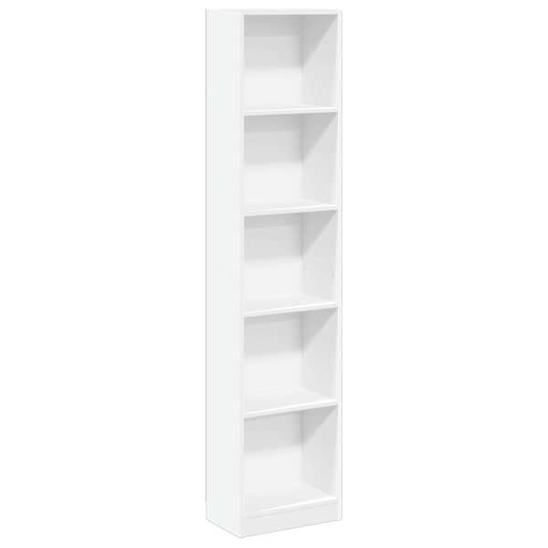 vidaXL raamaturiiul, valge, 40x24x176 cm, tehispuit