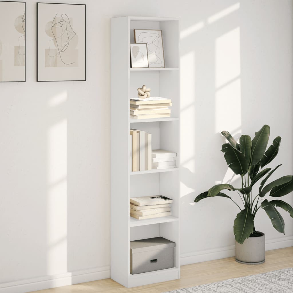 vidaXL Bibliotecă, alb, 40x24x176 cm, lemn prelucrat