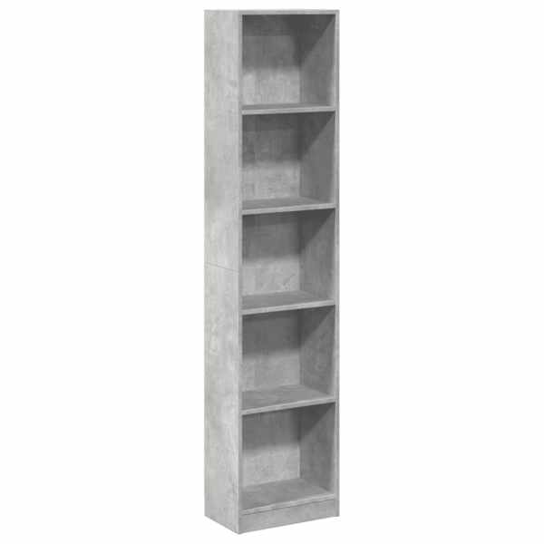 vidaXL raamaturiiul Betoonhall 40x24x176 cm Engineered Wood