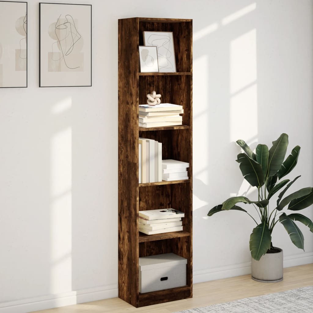 vidaXL Boekenkast 40x24x176 cm bewerkt hout gerookt eikenkleurig