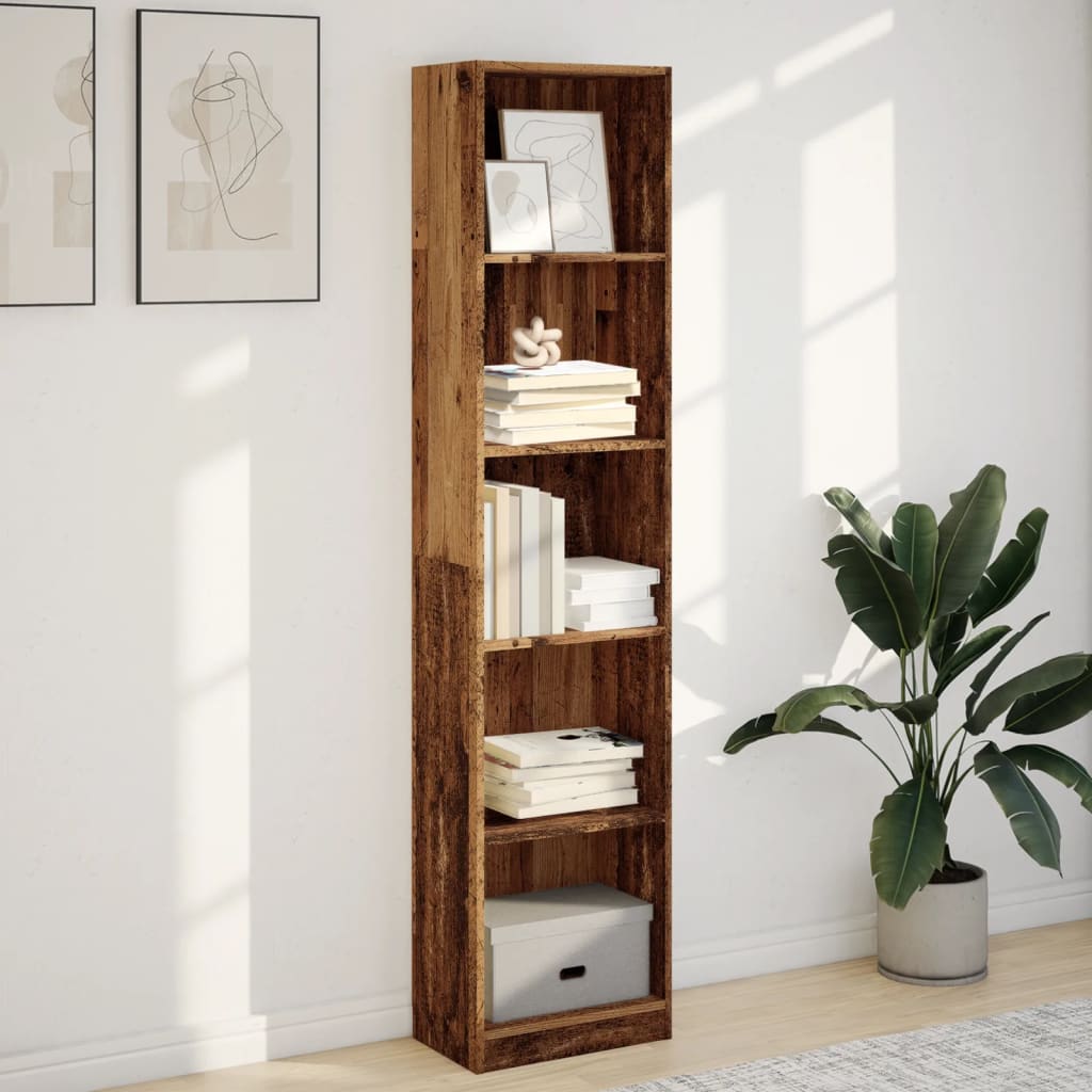 vidaXL Boekenkast 40x24x176 cm bewerkt hout oud houtkleurig