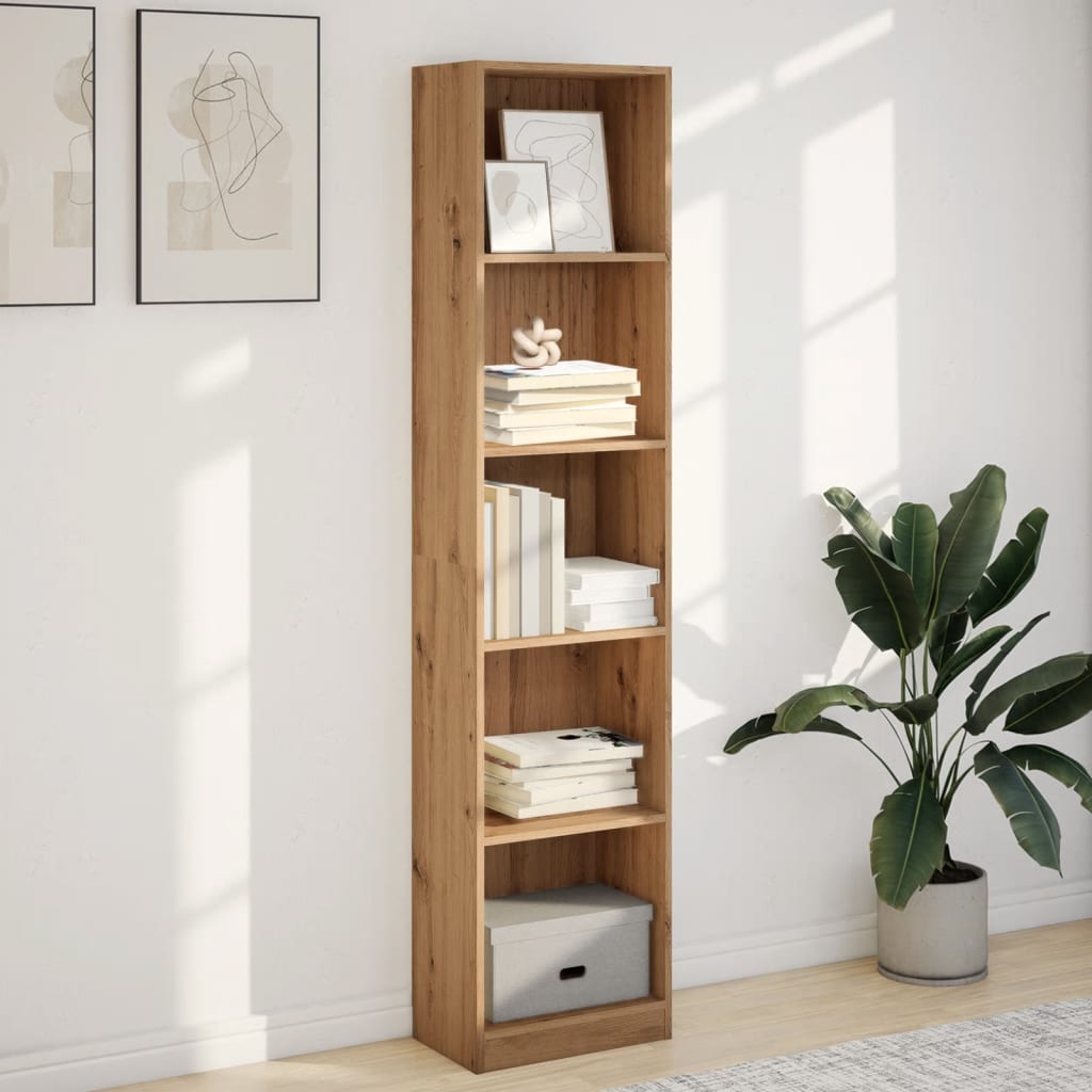 vidaXL Boekenkast 40x24x176 cm bewerkt hout artisanaal eikenkleurig