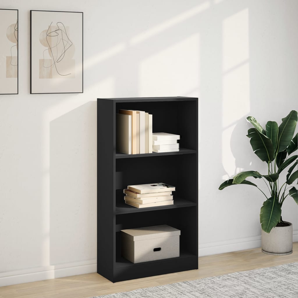 vidaXL Kirjahylly musta 60x24x109 cm tekninen puu