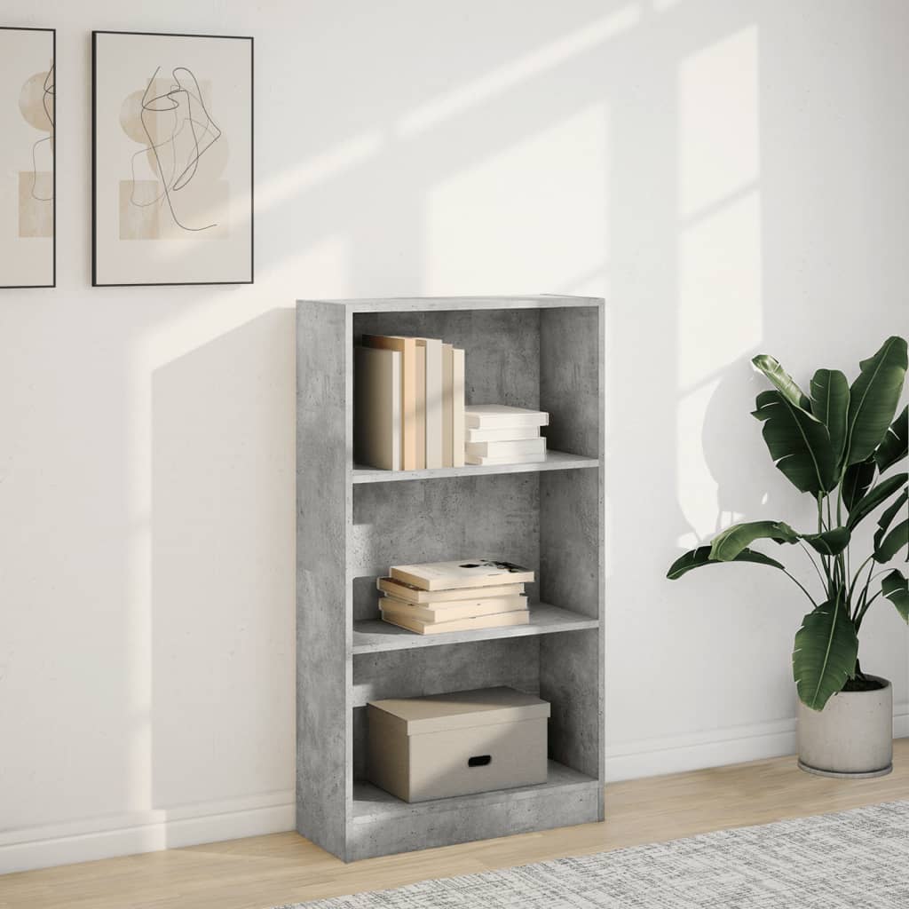 vidaXL Boekenkast 60x24x109 cm bewerkt hout betongrijs afbeelding