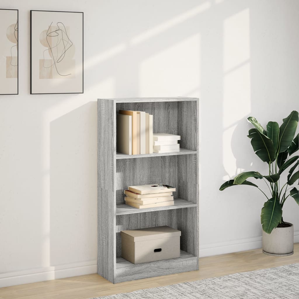 vidaXL Kirjahylly harmaa Sonoma 60x24x109 cm tekninen puu