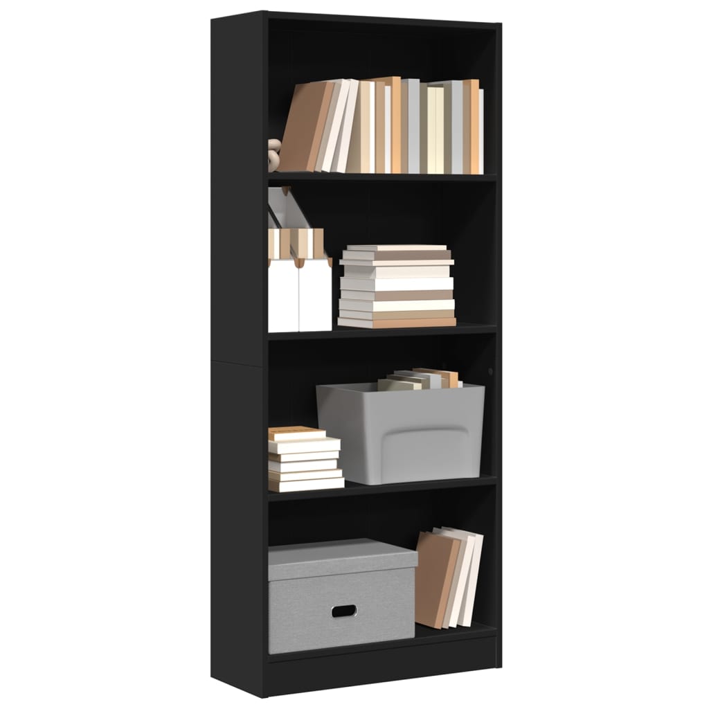 vidaXL Bücherregal Schwarz 60x24x143 cm Holzwerkstoff