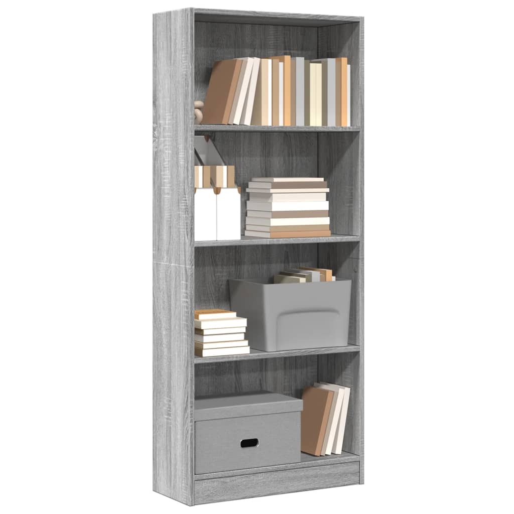 vidaXL Bücherregal Grau Sonoma 60x24x143 cm Holzwerkstoff