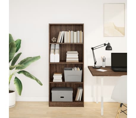 vidaXL Regał, brązowy dąb, 60x24x143 cm, materiał drewnopochodny