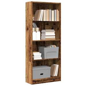 Knihovna old wood 60 x 24 x 143 cm kompozitní dřevo - obrázek 1