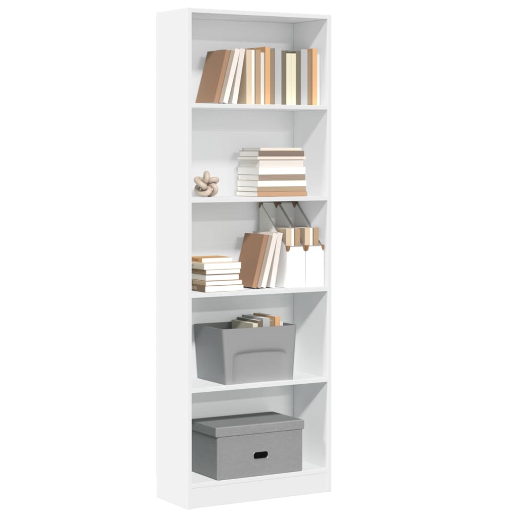 vidaXL Bücherregal Weiß 60x24x176 cm Holzwerkstoff