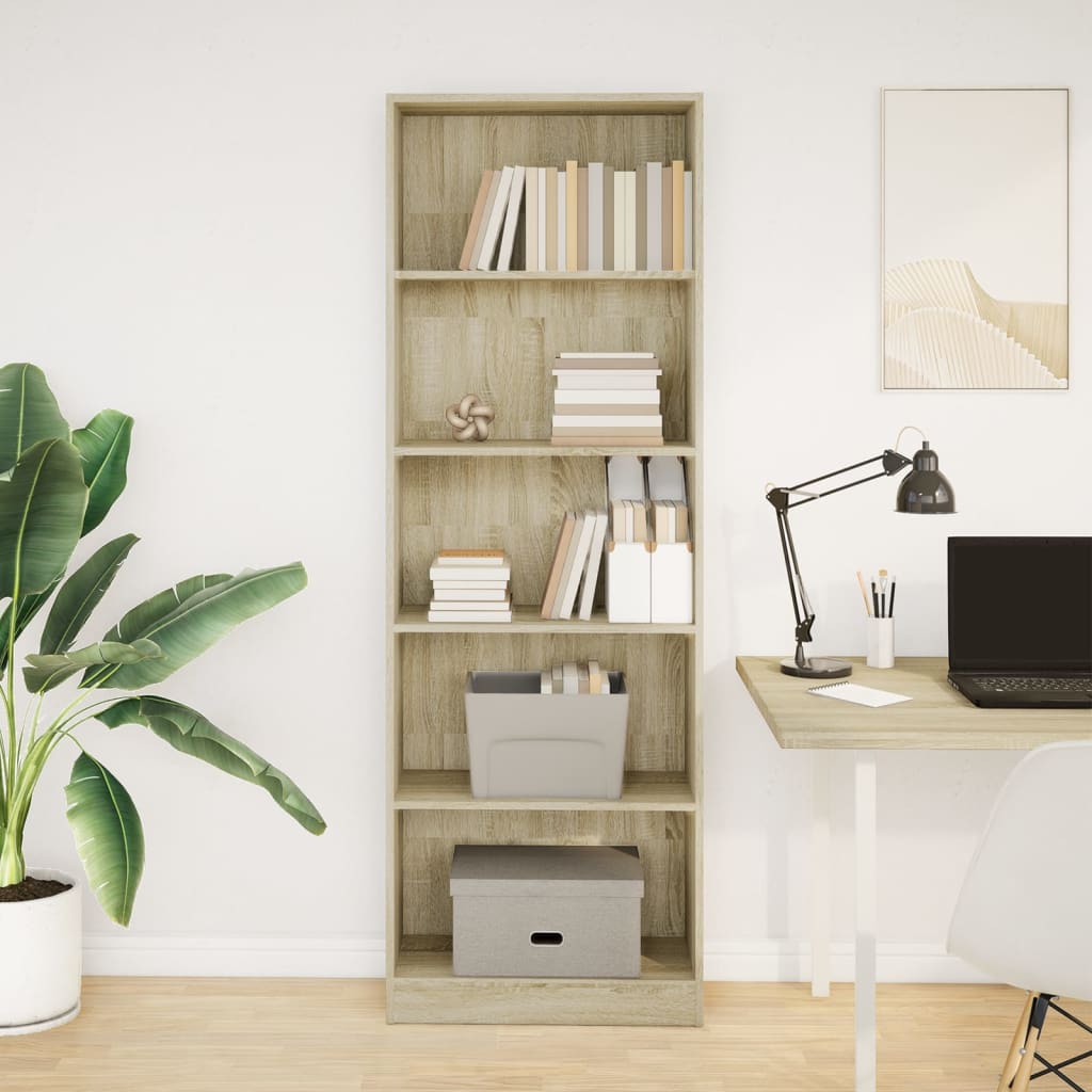 Thumbnail - vidaXL Bücherregal Sonoma-Eiche 60x24x176 cm Holzwerkstoff