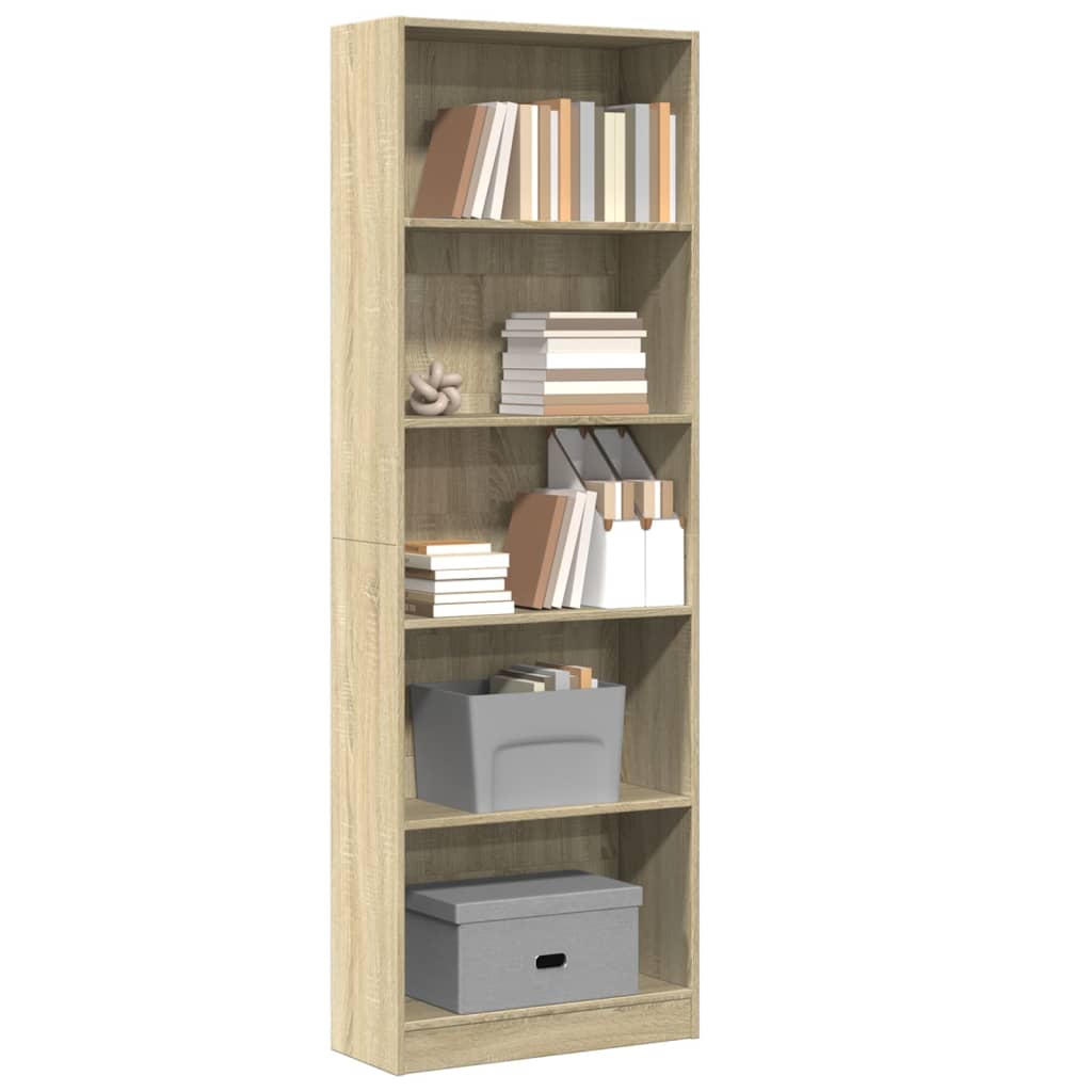 vidaXL Bücherregal Sonoma-Eiche 60x24x176 cm Holzwerkstoff