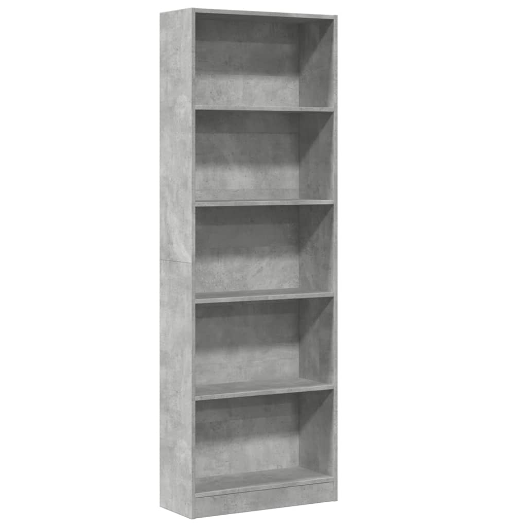vidaXL Knihovna betonově šedá 60 x 24 x 176 cm kompozitní dřevo