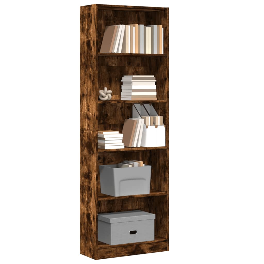 vidaXL Bücherregal Räuchereiche 60x24x176 cm Holzwerkstoff